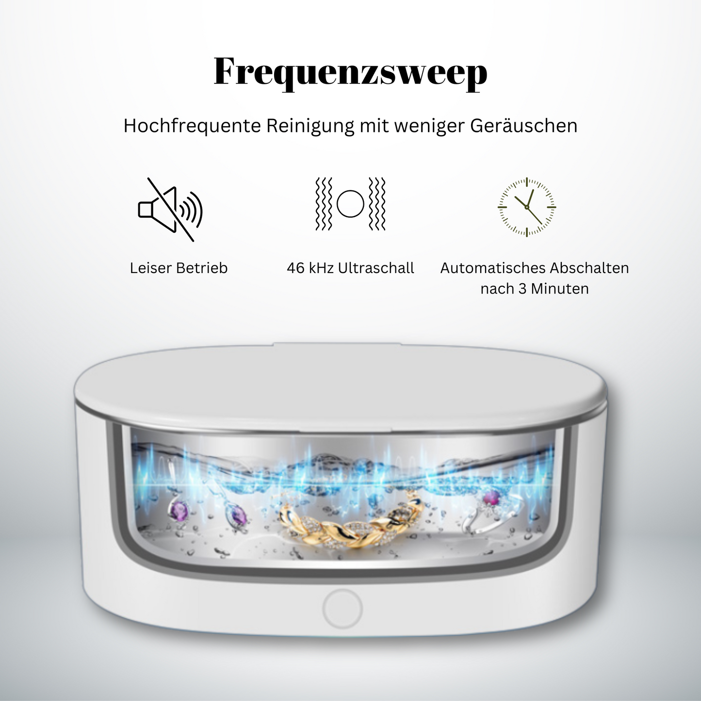 Ultraschall-Reinigungsbad für Schmuck, Brillen und Hygieneartikel GOAPA GLOW