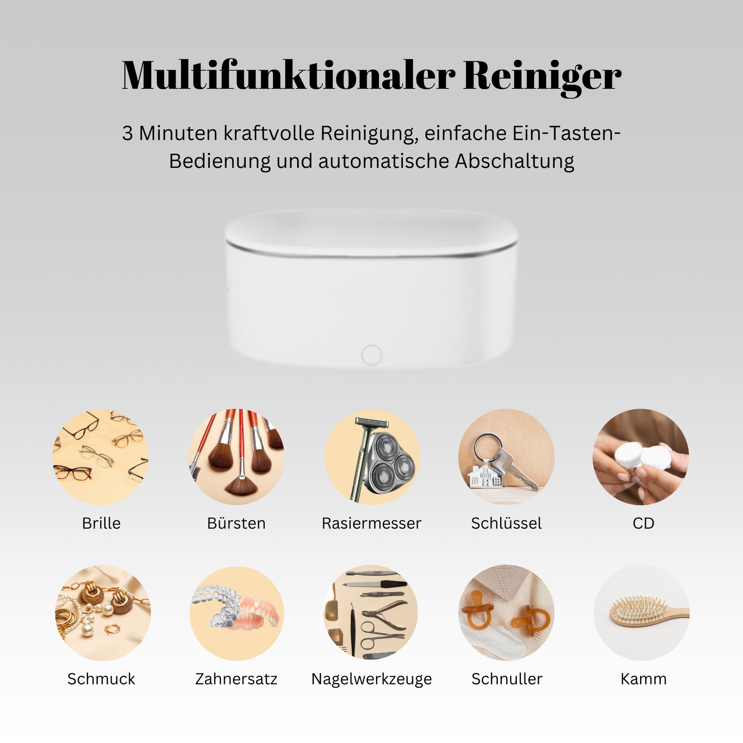 Ultraschall-Reinigungsbad für Schmuck, Brillen und Hygieneartikel GOAPA GLOW