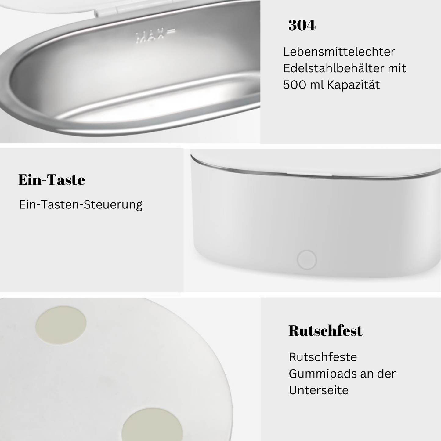 Ultraschall-Reinigungsbad für Schmuck, Brillen und Hygieneartikel GOAPA GLOW